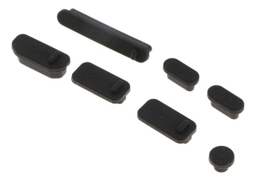 7pcs Tapón A Prueba De Polvo De Enchufe De Sonido Usb Negro