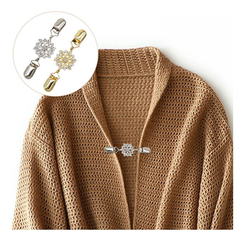 B 2 Piezas Suéter Clips Broches Retro Elegante Para Camisas