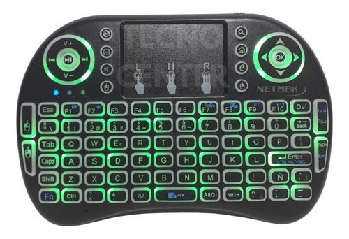 Imagen 2 de 2 de Mini Teclado Inalambrico Pc Play Mouse Tv Android Con Luz
