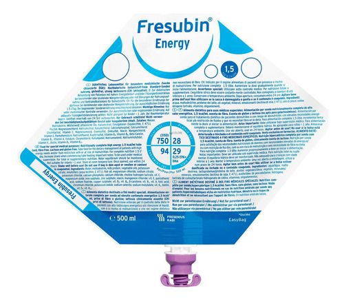 Fresubin Energy Easybag 500ml Alimento Enteral Para Colgar