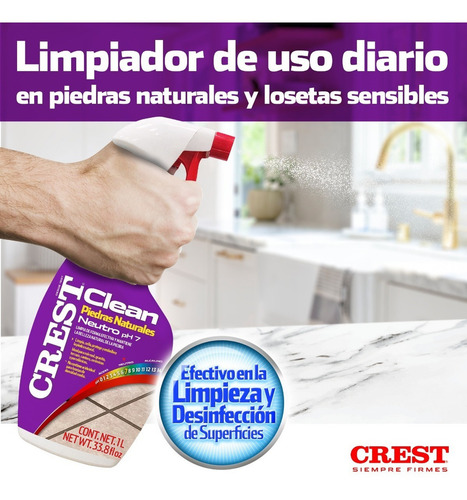Limpiador Neutro Piedras Naturales Crest Clean Neutro 1 L