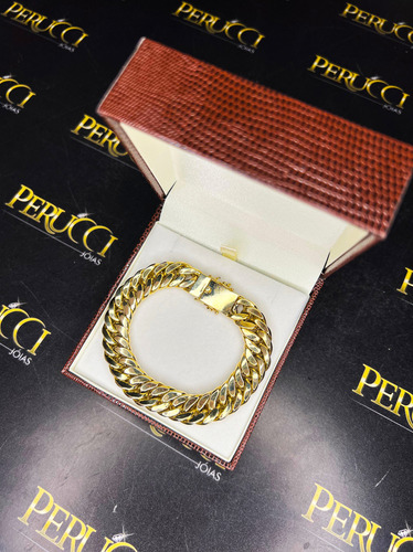 Pulseira Elos Duplos 25 Gramas 12mm Ouro 18k Frete Gratis