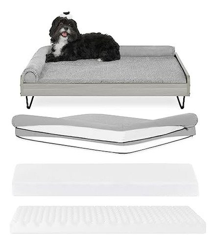 Tailzzz Cama Para Perros De Madera Con Colchón Resistente Al