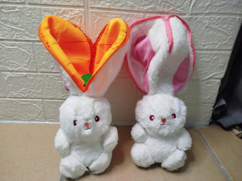 Almohada De Peluche Reversible, De Zanahoria, Fresa, Conejit Blanco (Usado)