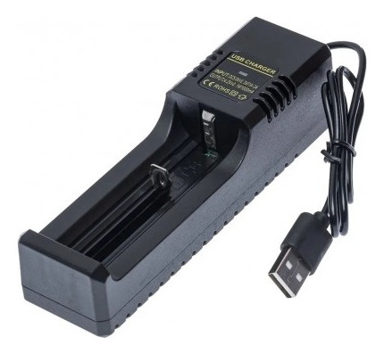 Cargador Usb Pilas Bateria: 18650 / 14500 / 10440 / 16340.