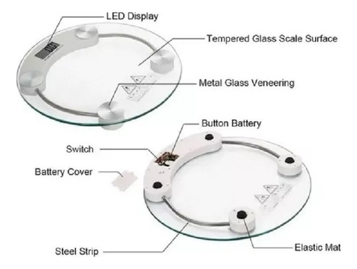 Pesa Balanza Digital De Baño Vidrio Templado Hasta 180kg.
