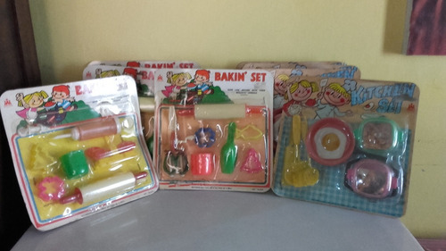 Imagen 1 de 10 de Juego Set Cocina Reposteria Para Niñas Antiguos Hecho Vzla