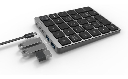 Teclado Numérico Recarregável Usb Para Notebook Cinza