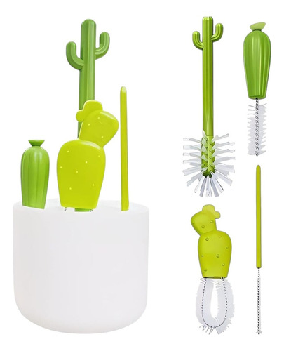 Cepillo para mamaderas Pablukas Cactus blanco verde