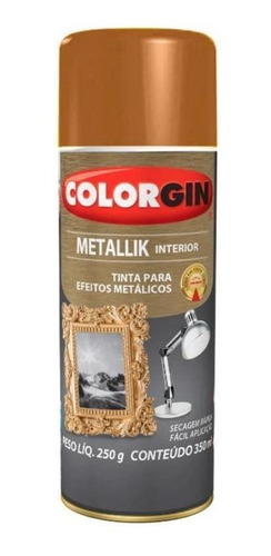 Tinta Spray Metallik Interior Cobre 350ml Colorgin