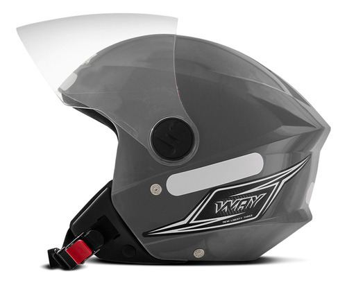 Capacete Moto Aberto Mixs Way New Liberty Three Motoboy Cor Prata Tamanho do capacete 56