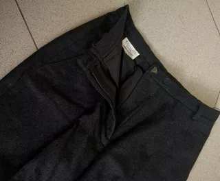 Pantalón Anne Klein Vestir Lana 100% Clásico Petite Negro T0