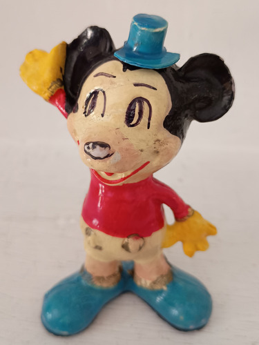 Figura Mickey Mouse Disney Tipo Maché Antiguo Años 60s 10cm (Usado)