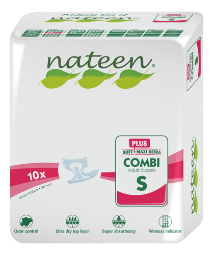 Pañal Adulto Talla S Nateen Combi Super Plus  (premium) Soft Talle Pequeño