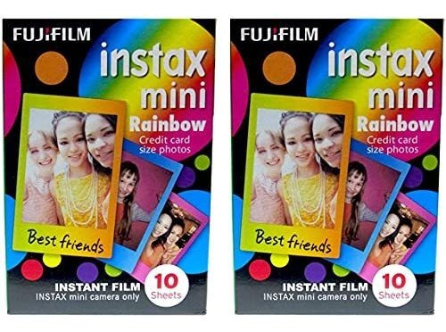 Película Fujifilm Instax Mini Instant Rainbow, 10 Hojas, 2 U