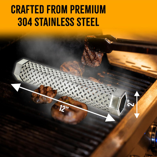 Kona Best Pellet Smoker Tube - Diseñado Para Quemar Humo Lim