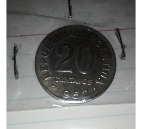 Moneda 20 Cent. 1952 Argentina Km 48