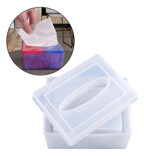 Diy Silicona Epoxi Resina Molde Tejido Caja Soporte Molde