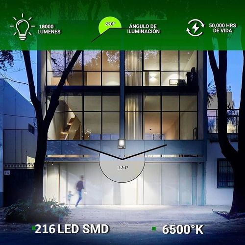 Imagen 4 de 9 de Reflector Led 200w Alta Potencia Exteriores Ultra Delgado