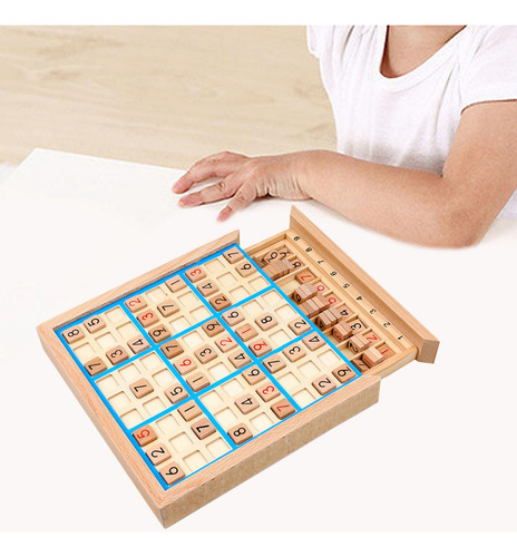 Juego De Sudoku De Madera, Juguete De Aprendizaje Con Azul