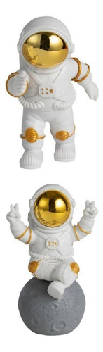 2x Estatuetas De Resina Escultura Miniatura