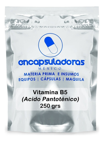 Vitamina B5, Acido Pantoténico, 250 Grs, Calidad Premium Sabor Natural