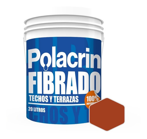 Polacrin Fibrado Membrana Techos Rojo Blanco | 20lt