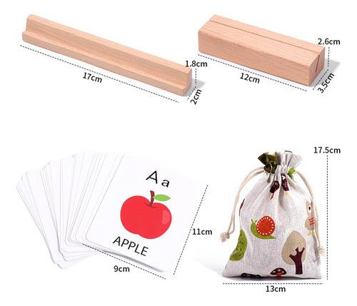 Palabras Del Alfabeto De Bloque De Madera Con Tarjetas Flash