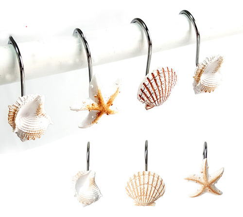 12 Ganchos Decorativos Para Cortinas De Ducha
