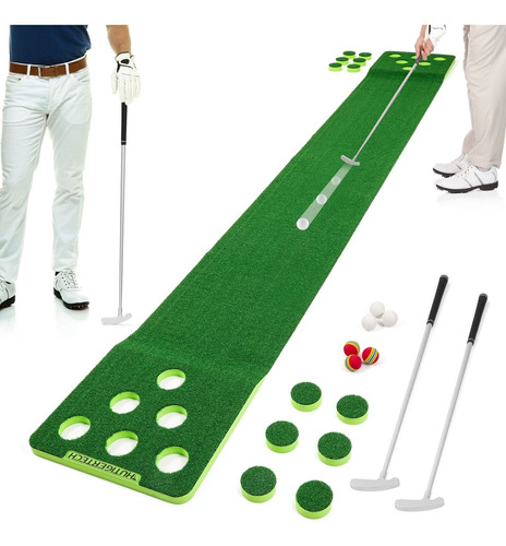 Imagen 1 de 1 de Golf Putting Green Mat 2 Putters 6 Pelota 1 Bolsa Pong