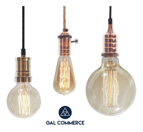 Imagen 2 de 4 de Portafoco Vintage Metalico Para Cable Textil