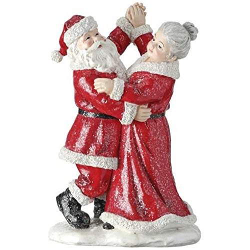 Resina De 9.8 Pulgadas De Santa Y Mrs. Claus Bailando