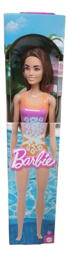 Barbie Castaña Playa Individual 30cm Original De Mattel