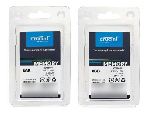 Memoria RAM color verde  16GB 2 Crucial CT2KIT102464BF160B