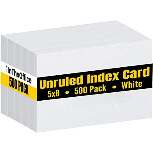 Tarjetas De Índice Blanco De 5x8 Pulgadas, Tarjetas De...