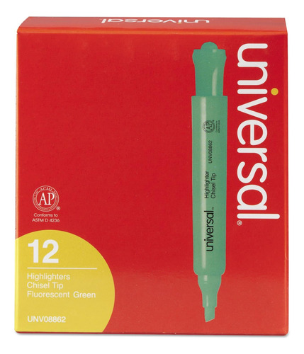 Tinta Universal Escritorio Verde Fluorescente, Punta Verde,