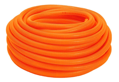 Conduite Flexível Pvc Corrugado 1 Pol Dn32mm Rolo 25m Amanco Cor da cobertura Laranja