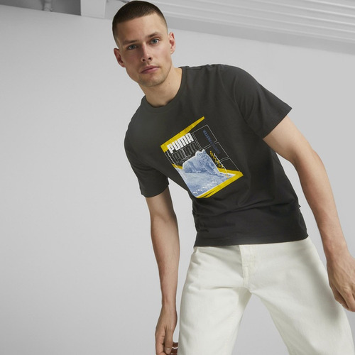 Imagen 3 de 8 de Polera Algodon Puma Art Graphic Tee Negro Hombre