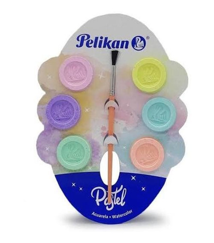 Acuarelas Pastel Pelikan 6 Colores + Pincel