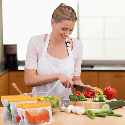 Imagen 4 de 4 de Bolsas Silicon Grandes Reutilizables Alimentos Pack 10 Pzas