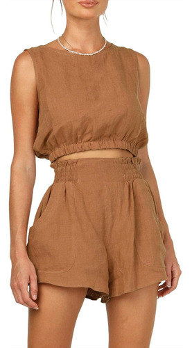 Conjunto De Pantalones Cortos Sin Mangas Chocolate Xxl Uk Pl