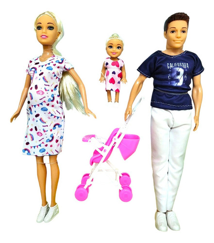 Muñeca Tiny Embarazada Con Kevin Y Su Nena Jeg 53866
