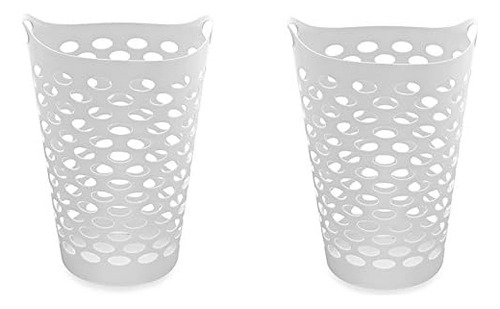 Cesta De Lavandería Tall Flex En Blanco (juego De 2)