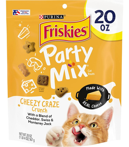 Purina Friskies Party Mix Cheezy Craze Crunch Cat Treats 1lb