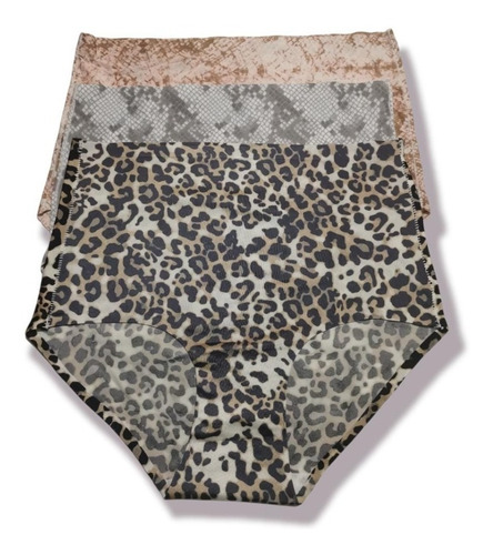 Pack De 3 Pantaletas Altas De Licra Sin Costuras Para Mujer