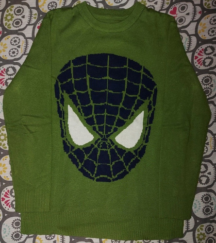 Sweater Spider Man  Verde Talle 9 A 10 Años