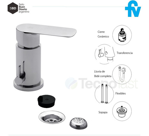 Grifería Bidet Fv Coty Monocomando Transferencia Baño 189/d9
