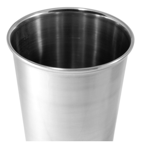 4 Copos Inox Com Borda Grande + Pequeno Copão Inoxidável