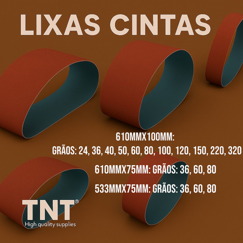 Cinta De Lixa 610x75mm Para Makita 9400g Kit 10 Peças