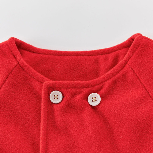 Abrigo Invierno Cuello Redondo De Lana Estilo Capa Para Bebé